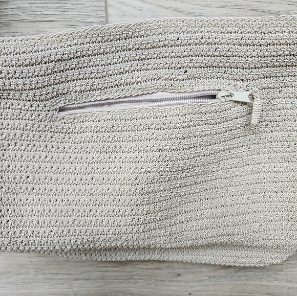 Carlo D' Santi Tan Cream Knit Hand Crochet Shoulder Bag Nwt - Picture 13 of 16